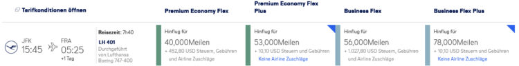 Miles And More Praemienflug Lufthansa Business Class New York Frankfurt