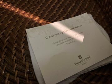 Shangri La Sydney Zimmer Shoe Shine Service