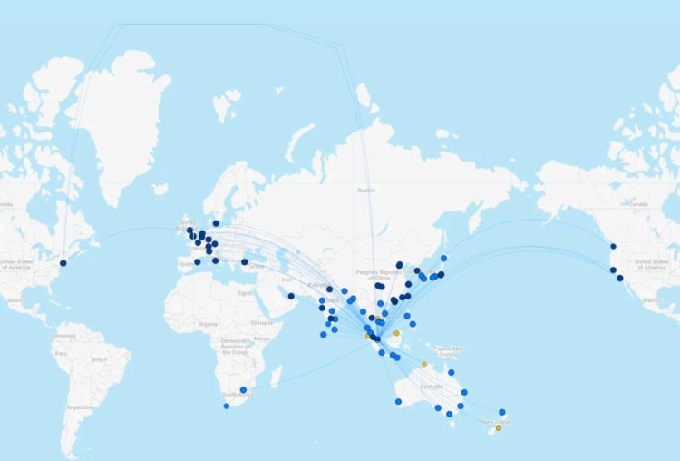 Singapore Airlines Streckennetz September 2025 Flightconnections