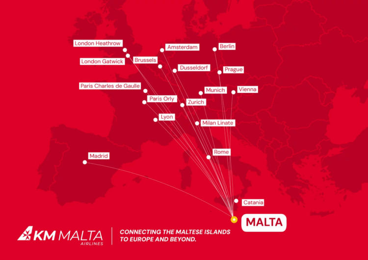 Streckennetz Malta Airlines Dezember 2024