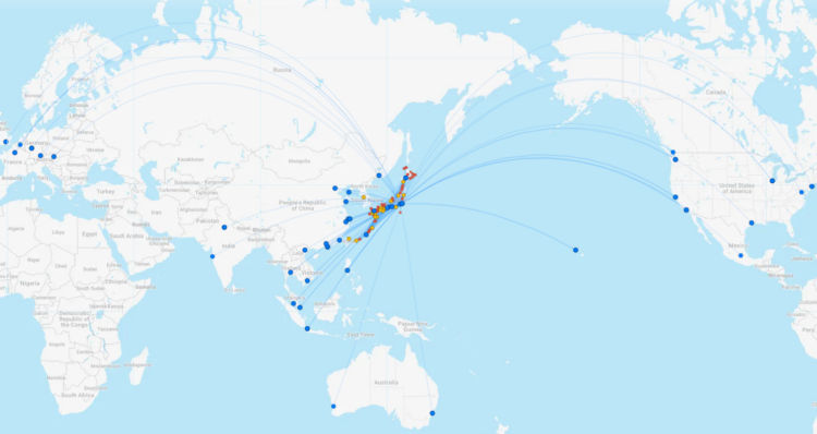 Ana Streckennetz Juli 2024 Flightconnectinos