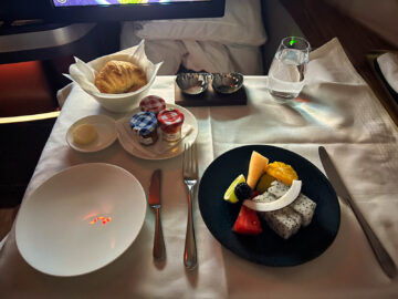 Cathay Pacific First Class Fruehstueck 1