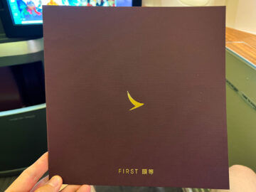 Cathay Pacific First Class Menu 1