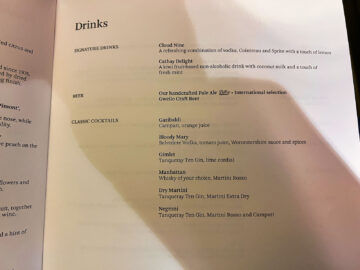 Cathay Pacific First Class Menu 7