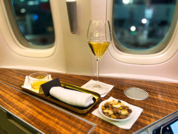 Cathay Pacific First Class Predeparture Drink 2