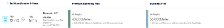 Miles And More Praemienflug Discover Airlines Frankfurt Philadelphia