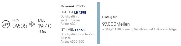 Miles And More Praemienflug Turkish Airlines Business Class Frankfurt Istanbul Melbourne