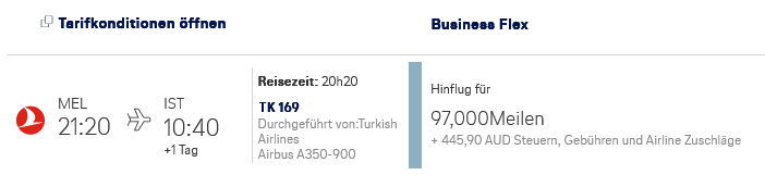 Miles And More Praemienflug Turkish Airlines Business Class Melbourne Istanbul