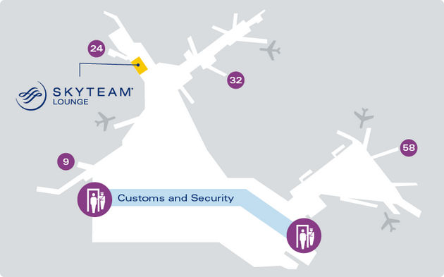 Skyteam Lounge Sydney Lageplan