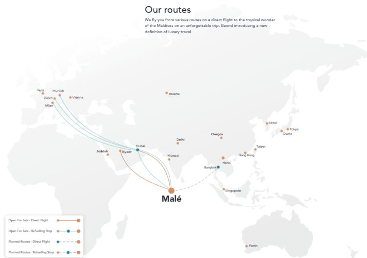 Beond Airlines Streckennetz Februar 2024 Copyright
