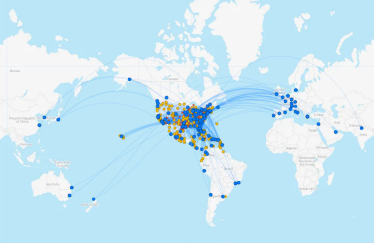 American Airlines Streckennetz Juli 2024 Flightconnectinos