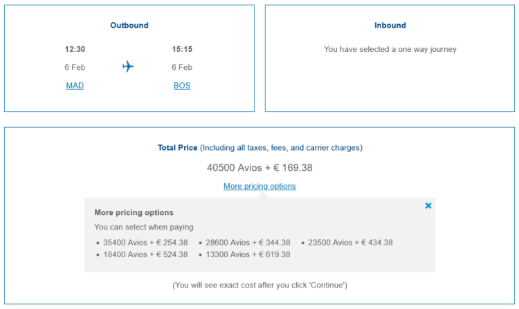 British Airways Club Praemienflug Iberia Business Class Madrid Boston
