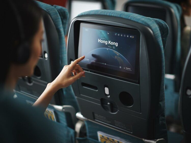 Cathay Pacific Neue Premium Economy Class Bildschirm Copyright 1