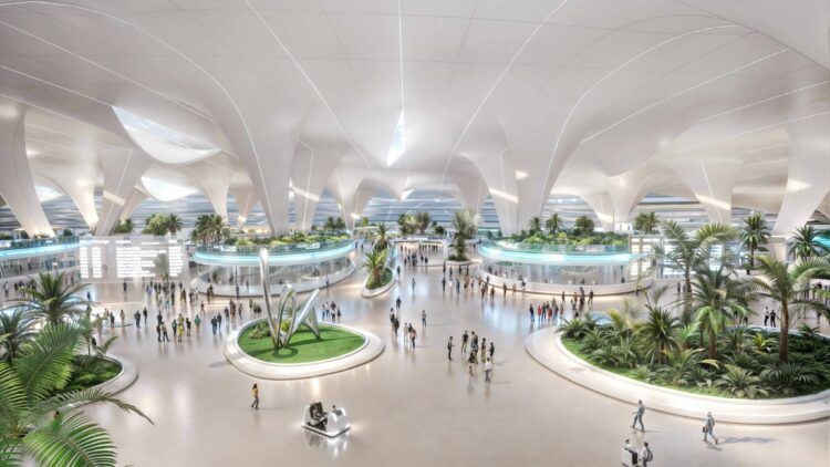 Dubai World Central Al Maktoum International Airport Terminal Render Gestaltung Copyright