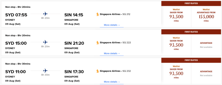 Krisflyer Praemienflug Singapore Airlines Suite Sydney Singapur