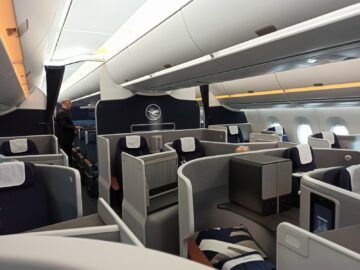 Lufthansa Airbus A350 Allegris Business Class Kabine Vorne