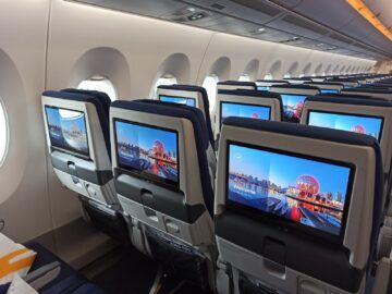 Lufthansa Airbus A350 Allegris Economy Class Bildschirm