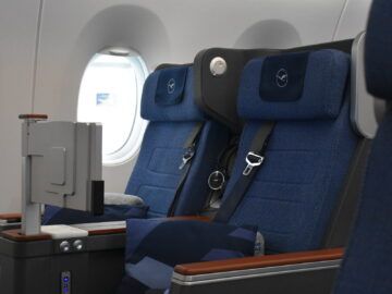 Lufthansa Airbus A350 Allegris Premium Economy Sitz 7