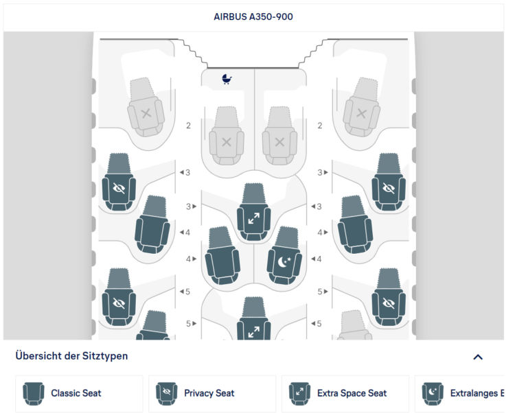 Lufthansa Airbus A350 Allegris Sitzplan