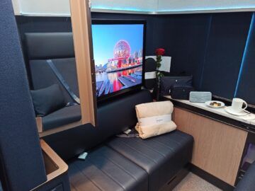 Lufthansa Allegris First Class Ausstellung Mittelsitz 7