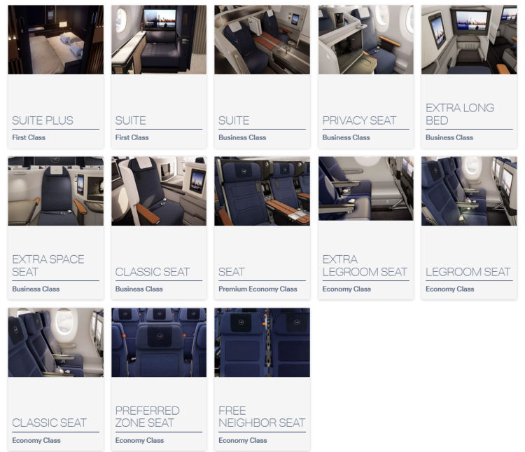 Lufthansa Allegris Sitztypen Bezeichnung Ueberblick