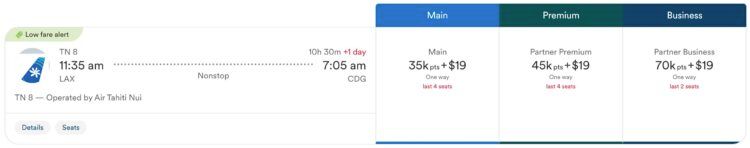 Alaska Air Atmos Rewards Praemienflug Air Tahiti Nui Business Class Los Angeles Paris Dezember 2025