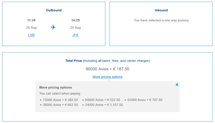 British Airways Club Praemienflug British Airways Business Class London New York
