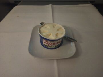 Lufthansa Allegris Business Class Airbus A350 Abendessen Dessert