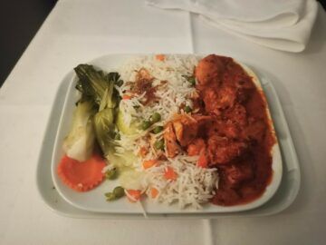 Lufthansa Allegris Business Class Airbus A350 Abendessen Hauptspeise