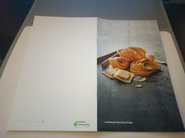 Lufthansa Allegris Business Class Airbus A350 Menuekarte 1