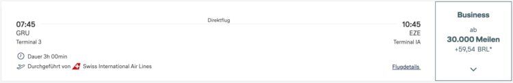 Miles And More Praemienflug Swiss Business Class Sao Paulo Buenos Aires Oktober 2025