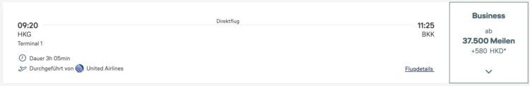 Miles And More Praemienflug United Airlines Business Class Hongkong Bangkok Dezember 2025