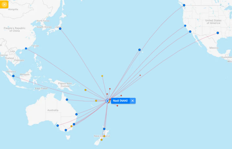 Fiji Airways Routen Dezember 2024 Flightconnections