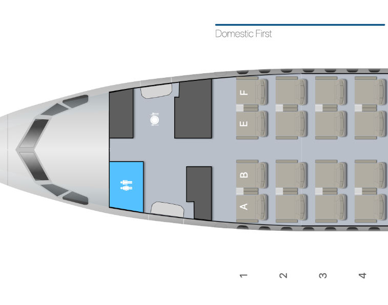 American Airlines Boeing 737 800 Domestic Fist Class Seatmap