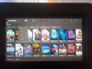 Condor Airbus A330neo Business Class Entertainment Bildschirm 5