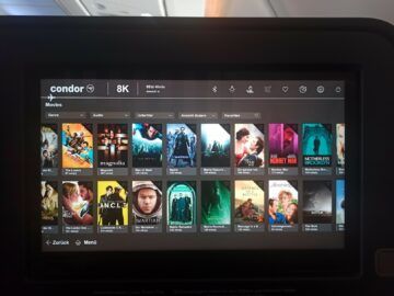 Condor Airbus A330neo Business Class Entertainment Bildschirm 6
