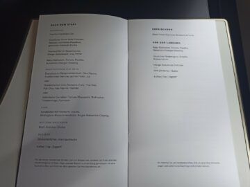 Condor Airbus A330neo Business Class Menuekarte 2