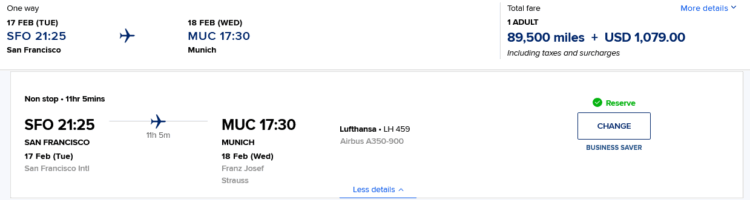 Krisflyer Praemienflug Lufthansa Business Class San Francisco Muenchen