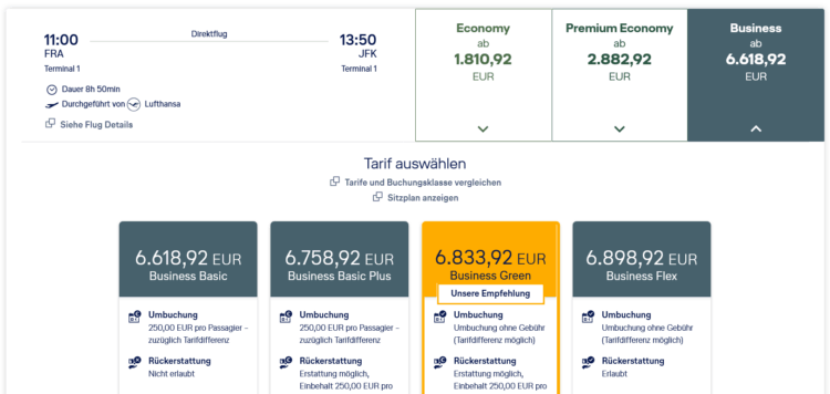 Lufthansa Buchungsklassen Anzeigen Lassen