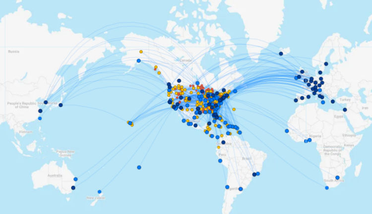 Delta Air Lines Streckennetz Februar 2025 Flightconnections