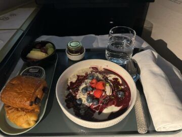 Etihad Airways Business Class Airbus A350 1000 Acai Bowl
