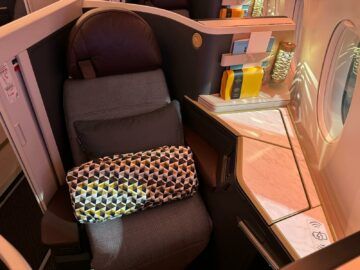 Etihad Airways Business Class Airbus A350 1000 Sitz Von Vorne Oben