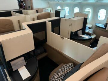 Etihad Airways Business Class Boeing 787 Sitze Mitte
