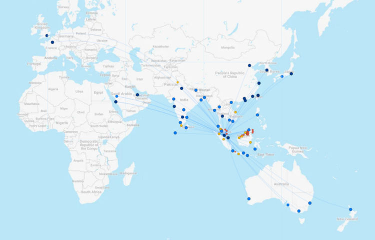 Malaysia Airlines Streckennetz April 2025 Flightconnections
