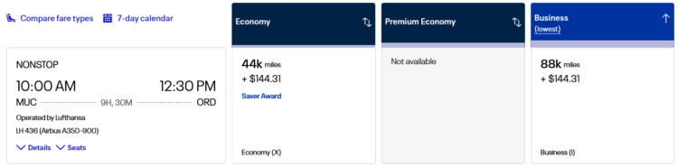 Mileage Plus Praemienflug Lufthansa Allegris Business Class Muenchen Chicago