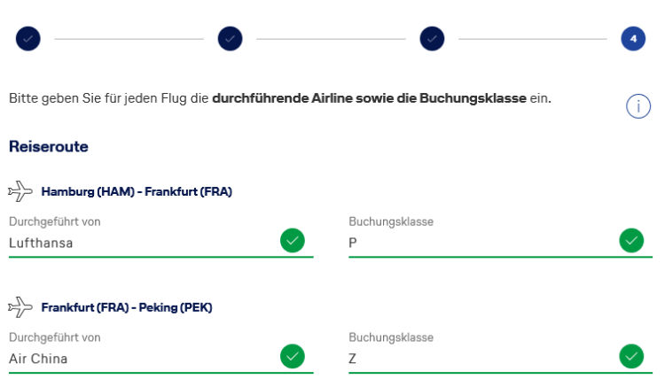 Miles And More Meilenrechner Beispiel Frankfurt Peking
