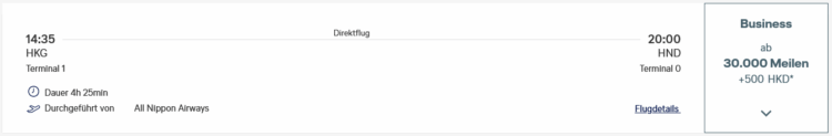 Miles And More Praemienflug Ana Business Class Hongkong Tokio