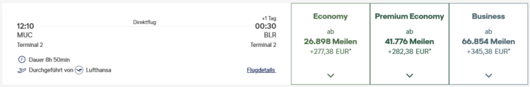 Miles And More Praemienflug Lufthansa Allegris Business Class Muenchen Bangalore