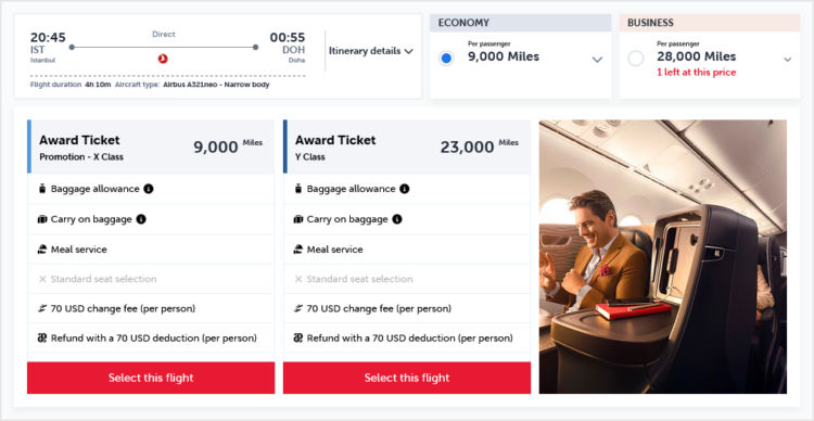 Miles And Smiles Miles Discount Flug Turkish Airlines Economy Class Istanbul Doha