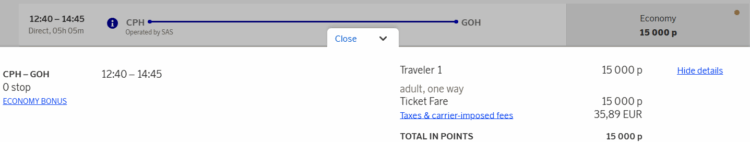 Eurobonus Praemienflug Sas Economy Class Kopenhagen Nuuk